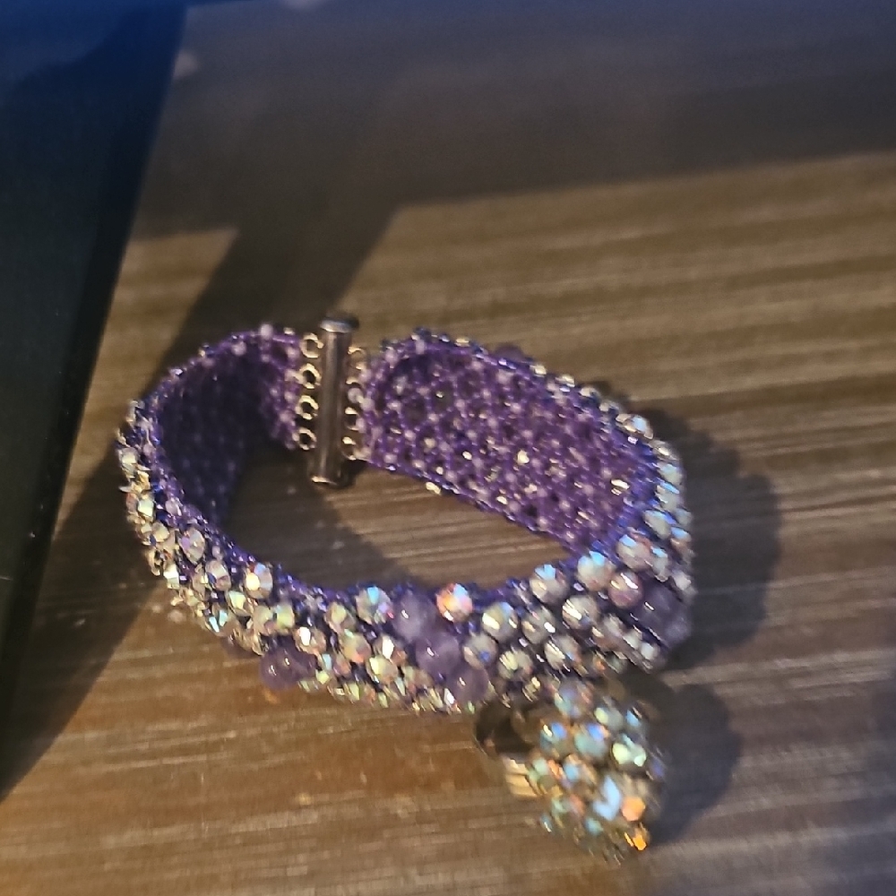 Elegant Purple and Silver Bracelet